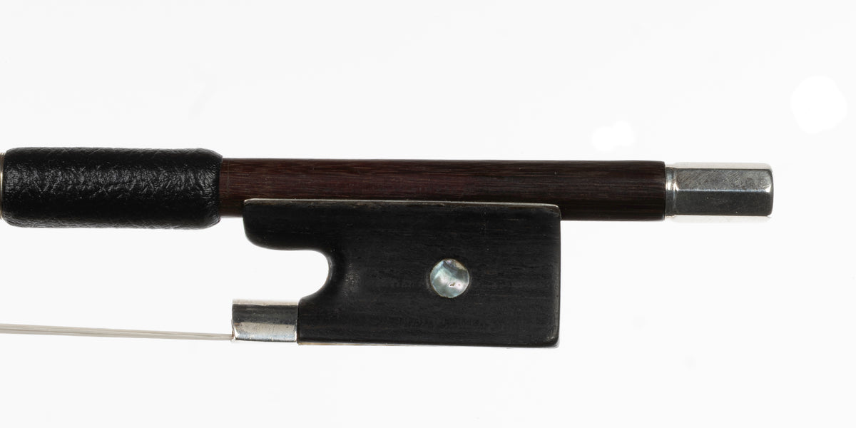 German, silver-mounted violin bow – The Stringed Instrument Company